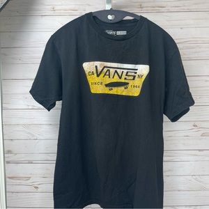 Vans Graphic Skateboarding Men’s Size Small Black Yellow Skateboard Logo T-Shirt